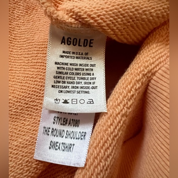AGOLDE The Round Shoulder Sweatshirt, Sherbert - Medium, NWOT - Picture 5 of 7